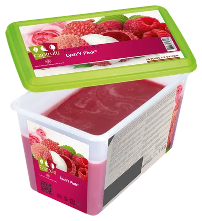 Lychee Raspberry Rose Puré Capfruit 1kg mynd 1
