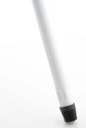 Stálskaft m/skrúfgangi hvítt 150cm mynd 1