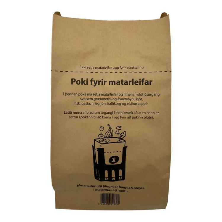 Bréfpoki f/lífrænt sorp 10l 20x15x36cm 40stk