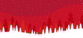 Red background with white christmas trees