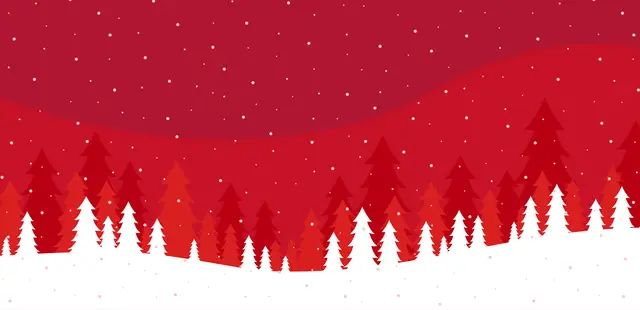 Red background with white christmas trees