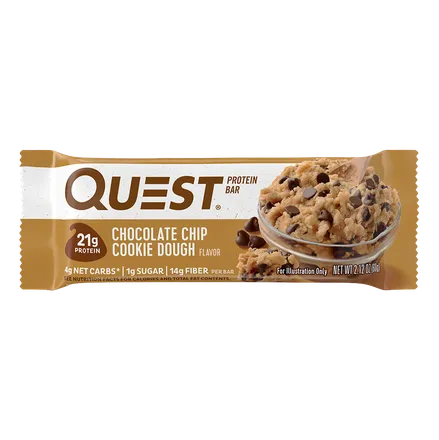 QUEST Próteinstöng Choc.Chip Cookie Dough 12x60g mynd 1
