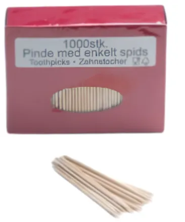 Tannstönglar 8cm 1000stk mynd 1