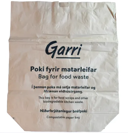 Bréfpoki f/lífrænt sorp 125L 75x25x100 cm 50stk mynd 1