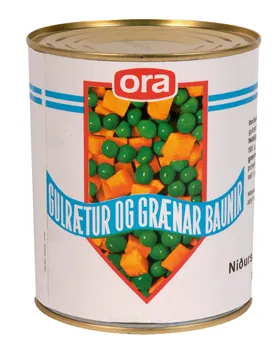 Gulrætur & grænar baunir Ora 850g mynd 1