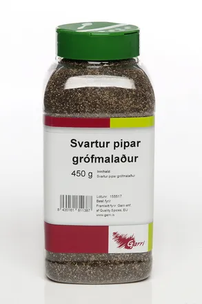 Svartur pipar grófmalaður 450g mynd 1
