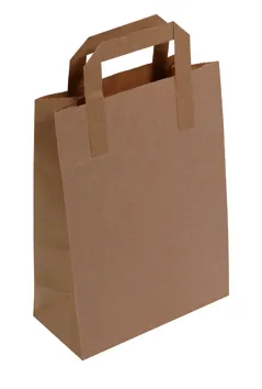 Bréfpokar brúnir m/haldi 20x10x28cm 250stk mynd 1