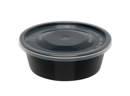 Plastbox hringlaga örbylgju 250ml svart 500stk mynd 1