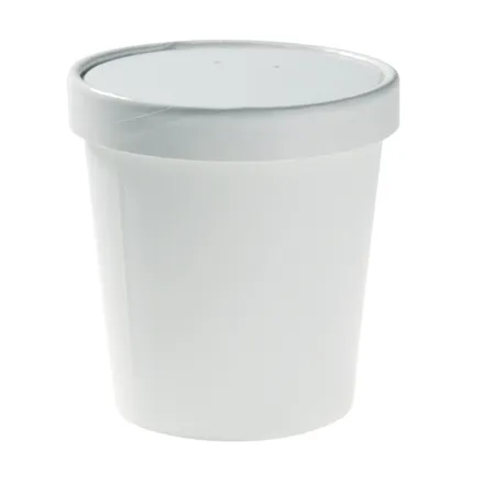 Súpubolli hvítur pappa m/pappaloki 16oz 250stk mynd 1