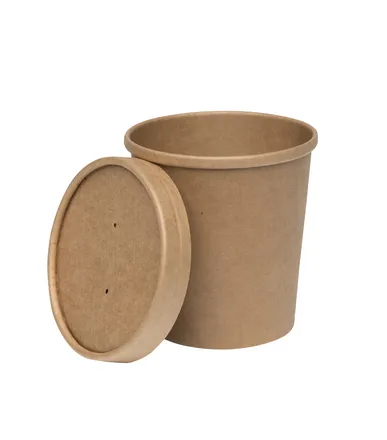 Súpubolli brúnn pappa m/pappaloki 12oz 250stk mynd 1