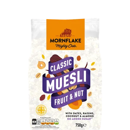 Múslí Classic m/ávöxtum og hnetum Vegan 750g mynd 1