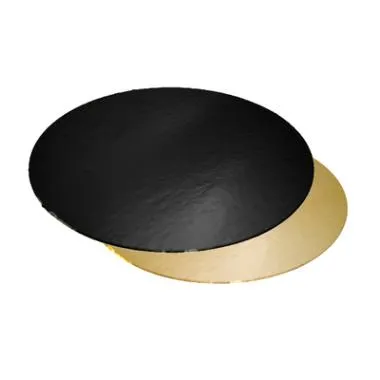 Tertuspjöld gyllt/svört hringlaga 28cm 100stk mynd 1