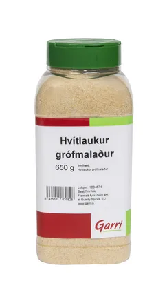Hvítlaukur grófmalaður 650g mynd 1