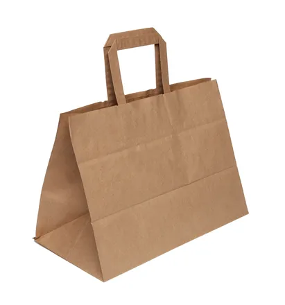 Bréfpokar brúnir m/haldi 35x17x24 lágir 200stk mynd 1