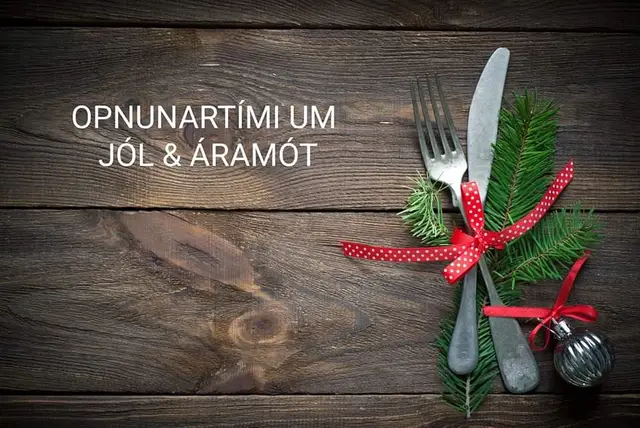 Opnunartími um jól og áramót